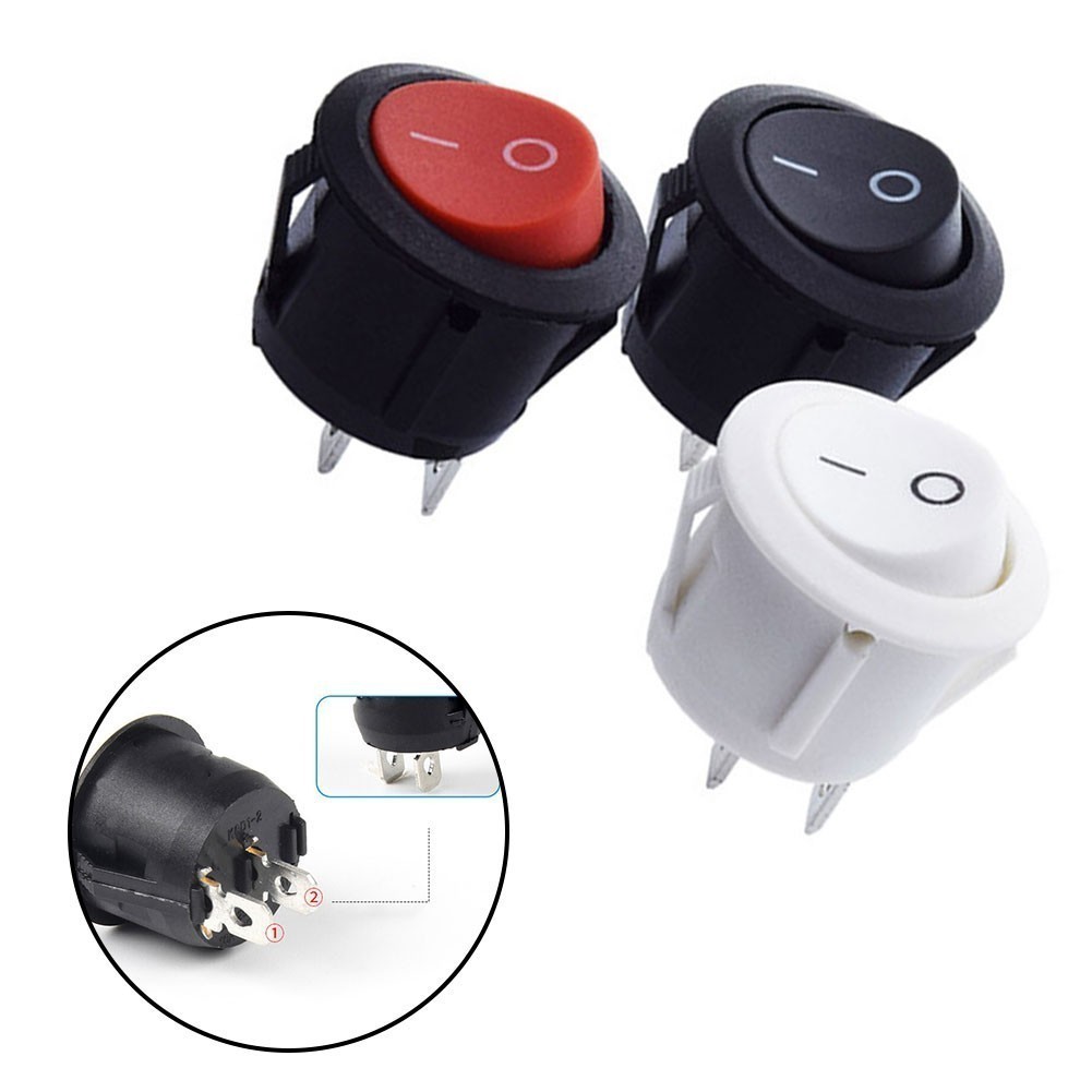 [BSL] 2PCS 12v Round Rocker Switch ON/OFF 2 Pin SPST Camper Van Caravan ...