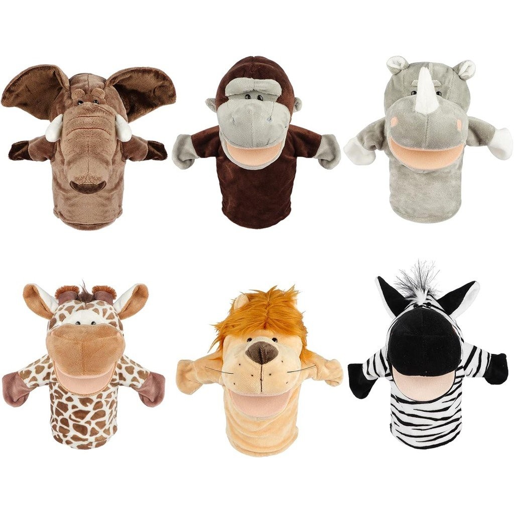 Sunallwell Hand Puppets for Kids, 6 Packs Sooty & Sweep Animal Puppets ...