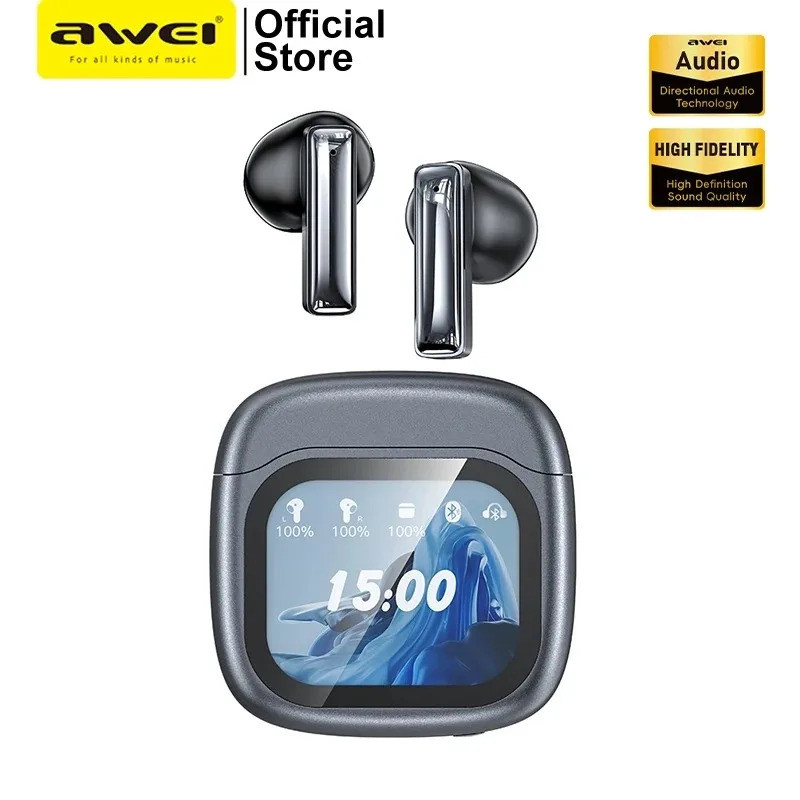 AWEI T100 ANC Wireless Bluetooth V5.4 Earphones Noise Reduction ...