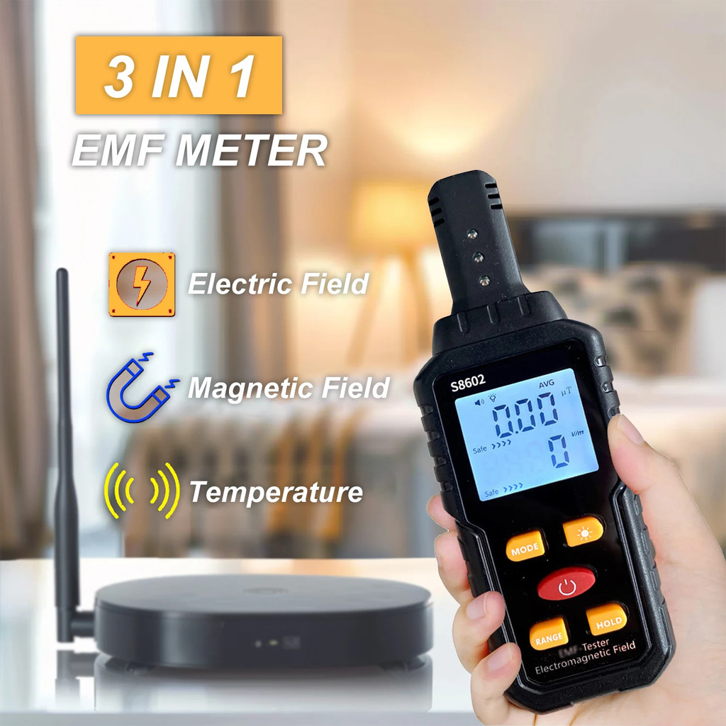 3 in 1 EMF Meter Electromagnetic Field Radiation Detector EMF Tester ...