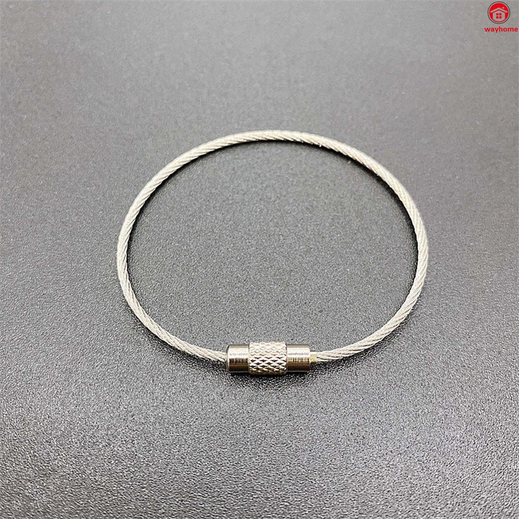 Steel Wire Keychain Cable Loop Large Stainless Steel Key Ring Loop ...