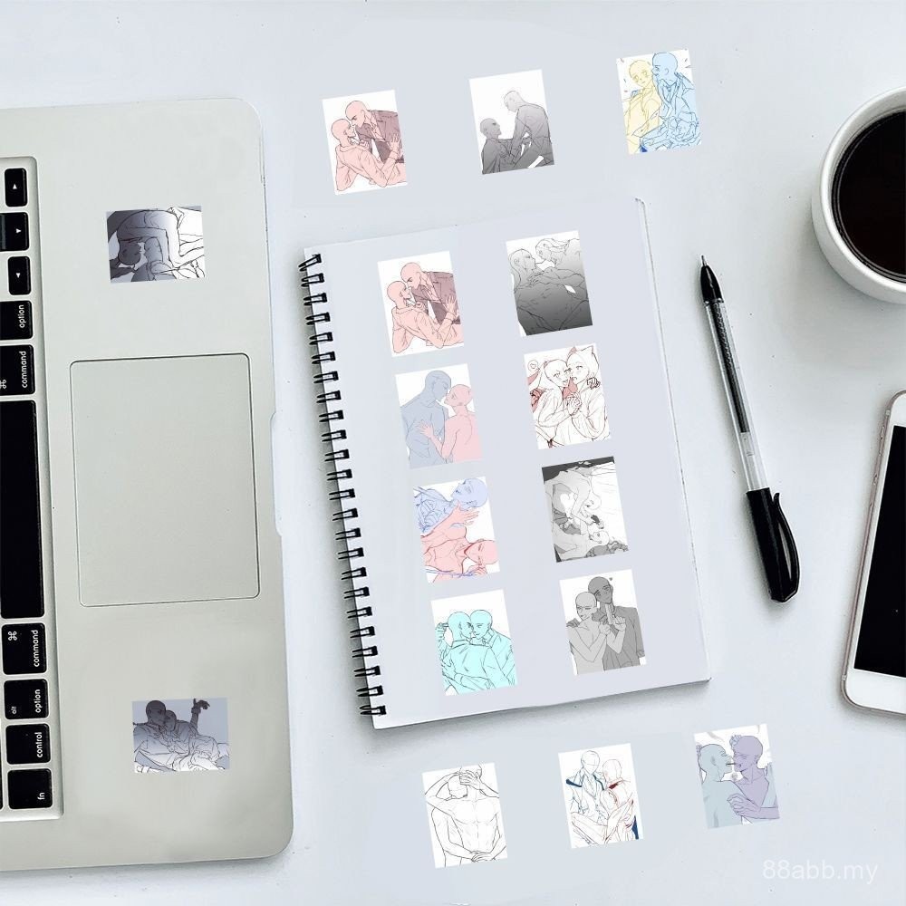 189 Sheets Double Male Structure Sketch Stickers Creative Hand-Painted ...