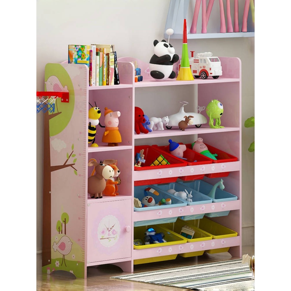 Cartoon deer and bear oversized children's toy storage rack bookshelf ...