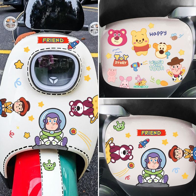 Cartoon Cute Toy Story Electric Car Sticker Cover Scratches Motorcycle ...