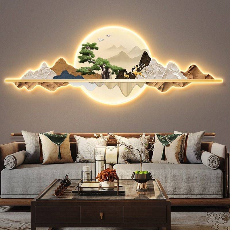 Led Chinese Light Painting Luminous Living Room Advanced Decorative ...