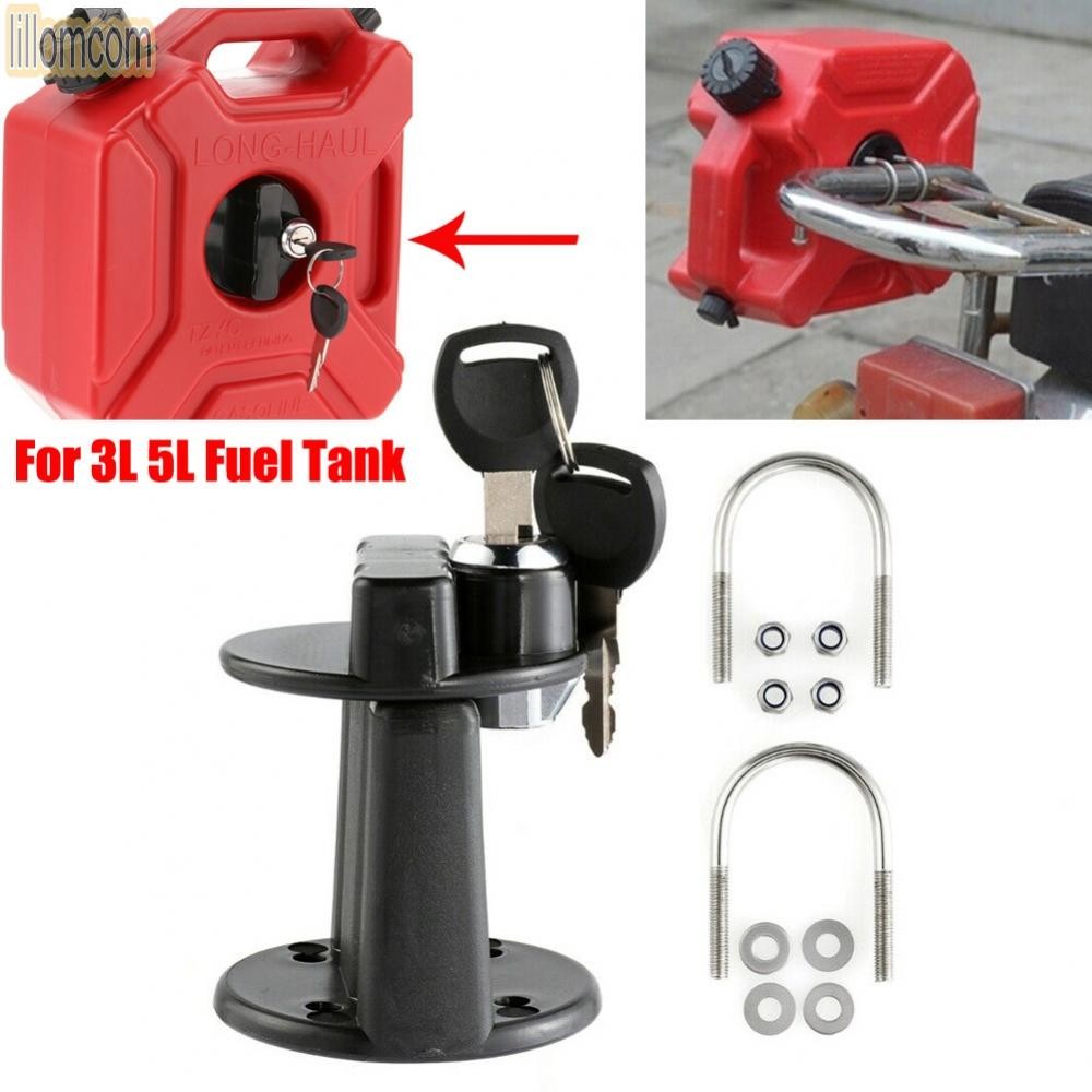 For 3L 5L Fuel Tank Mount Petrol Can Jerry Cans Key Bracket Holder Lock ...