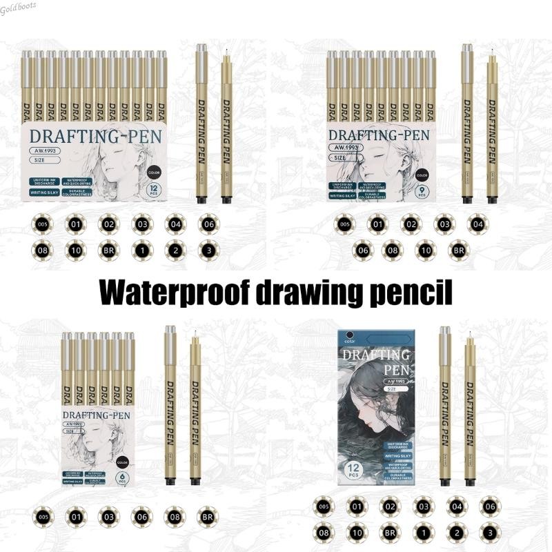 GB 6 9 12 Pieces Drawing Pen Marking Pen Fine Line Pen Set Sketching ...