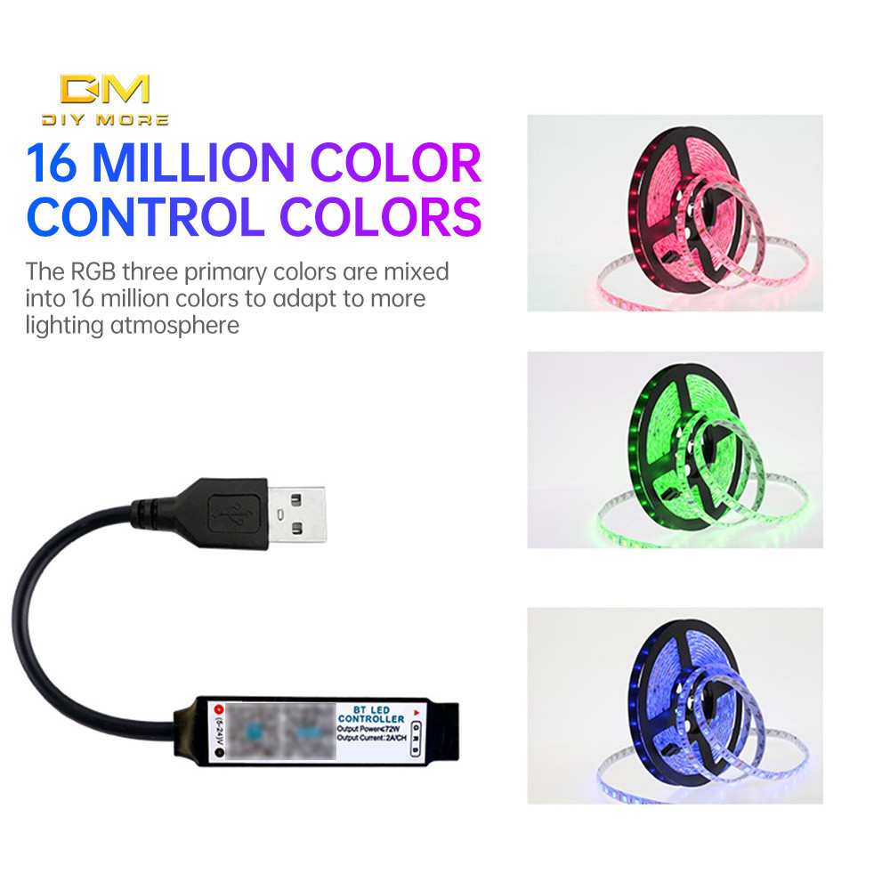 DIYMORE Colorful RGB Strip Light Smart Controller BT APP Control LED ...