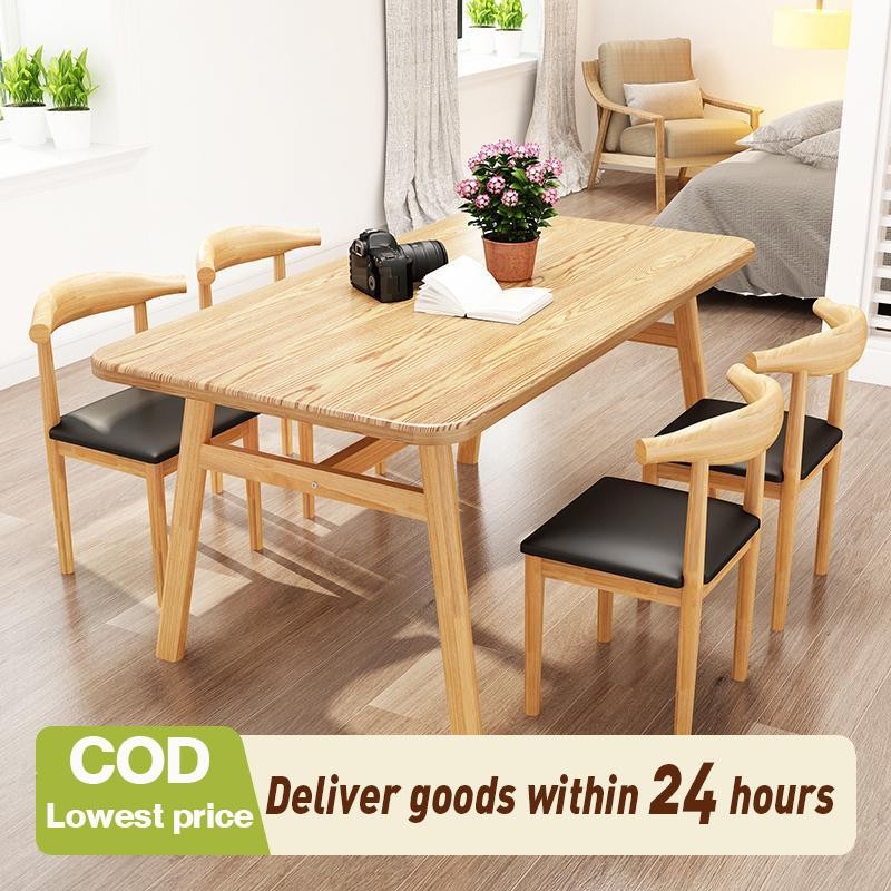 Malaysia Ikea Dining Bench Set 140CM Wood Dining Table Set