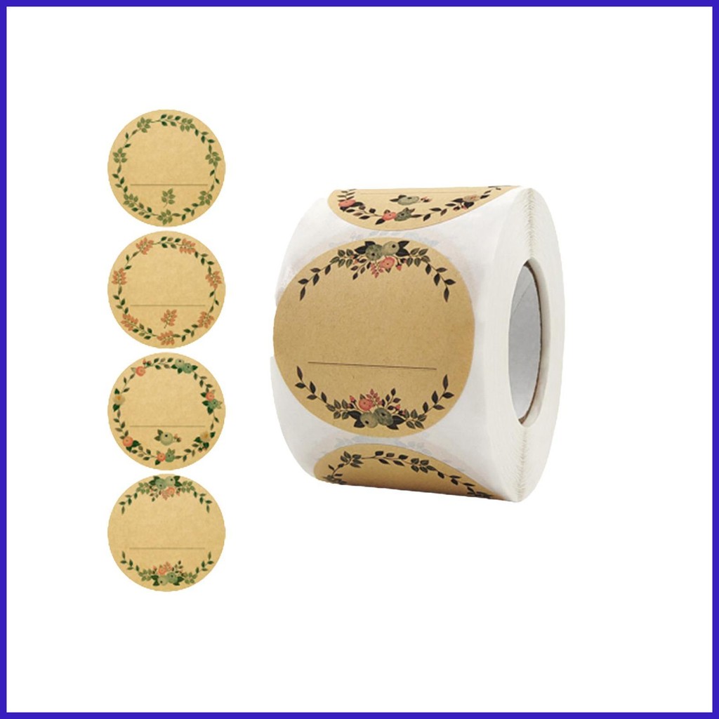 Christmas Name Tags Round Christmas Stickers Roll 500 Pieces Christmas ...