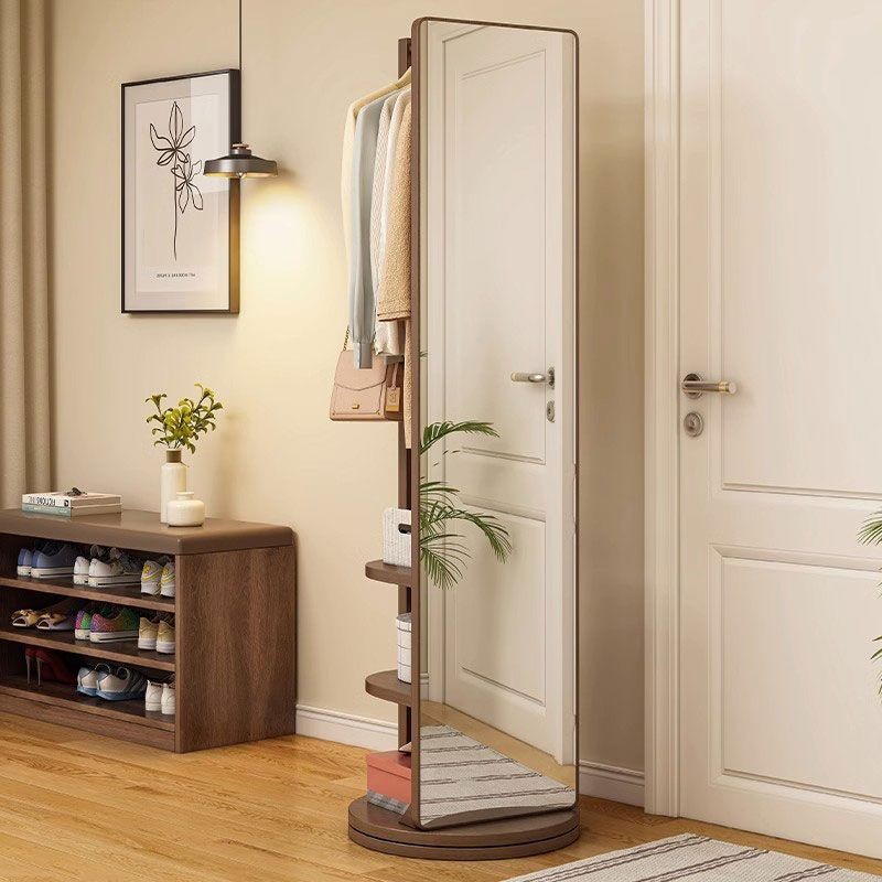 Solid Wood Full-length Mirror Household Multifunctional Dressing Mirror ...