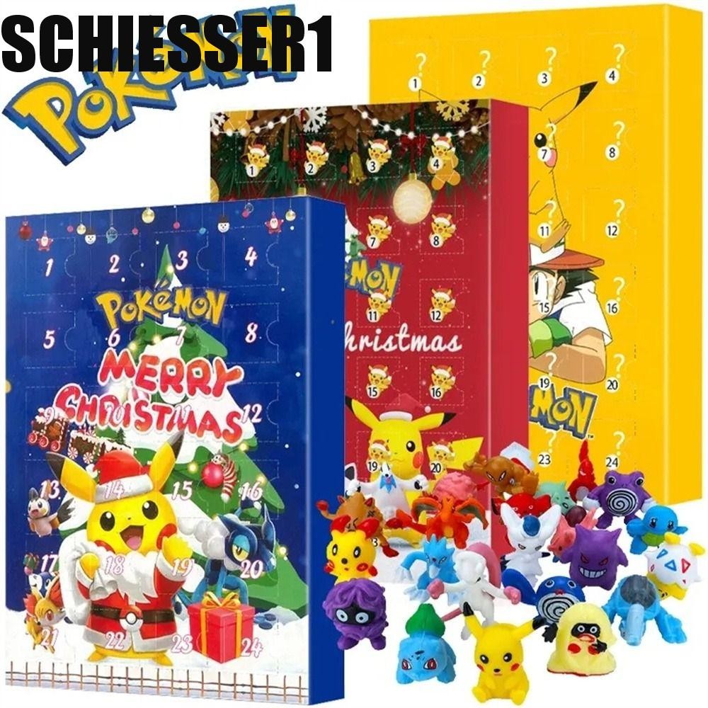 SCHIESSER1 Advent Calendar, Pikachu Anime Figures Christmas Advent ...