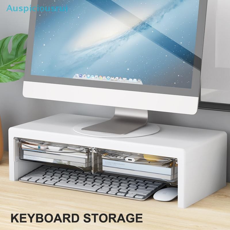 Auspiciousrui Computer Monitor Riser Holder With Drawer PC Screen Stand ...