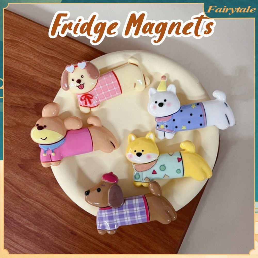 Cute 3d Puppy Dog Fridge Magnets Synthetic Resin Magnetic Adornment ...