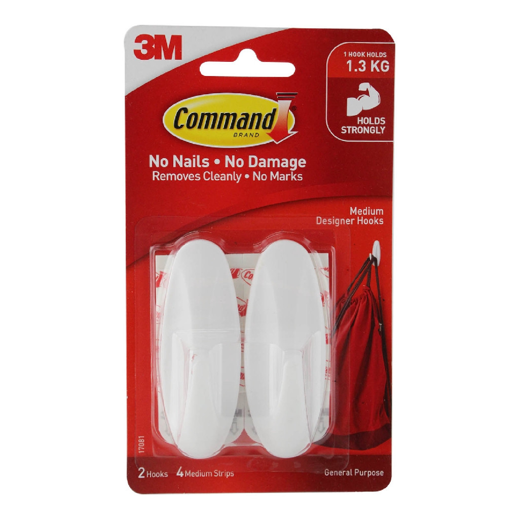 3M Command Medium Designer Hooks 17081 | Shopee Malaysia