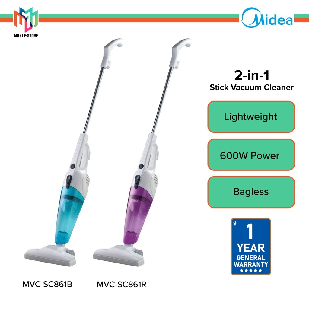 Midea MVC-SC861B / MVC-SC861R 600W 2-in-1 Stick Vacuum Cleaner ...