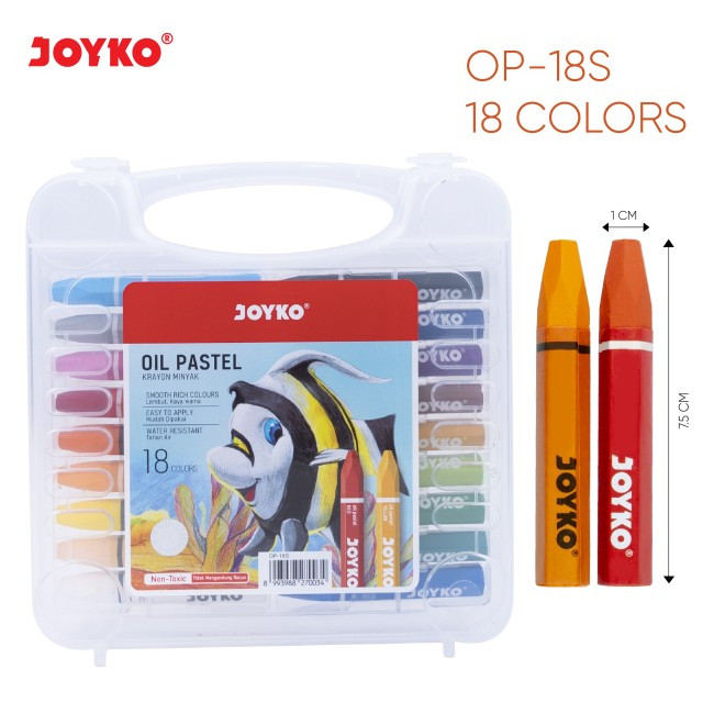 ️H2O ️ Joyko Oil Crayons 18 Colors / OP-18S / OP18S Oil Pastel Crayons ...