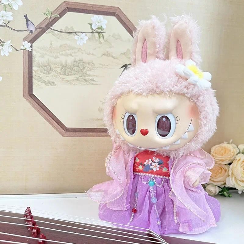 New Year 17/38cm Labubu Mokoko Plush Idol Doll Hanfu Chinese Style Coat ...