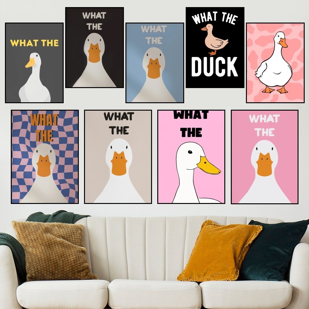 What the Duck Prints Art Funny Cute Poster Room Wall Pictures Wall ...