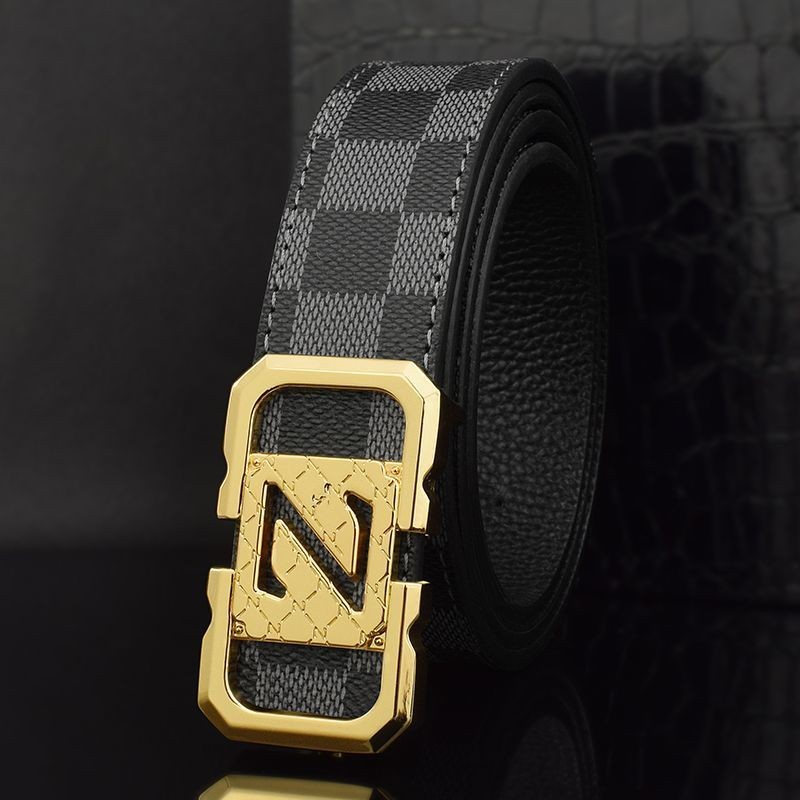 Z Letter Belt Men's Check Pattern Trendy Smooth Belt SAKT | Shopee Malaysia