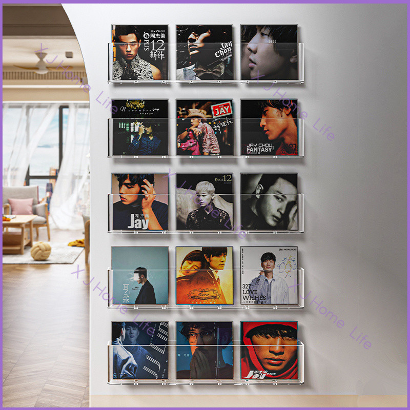 CD Storage Box Acrylic Wall-Mounted Bookshelf Decoration Transparent ...
