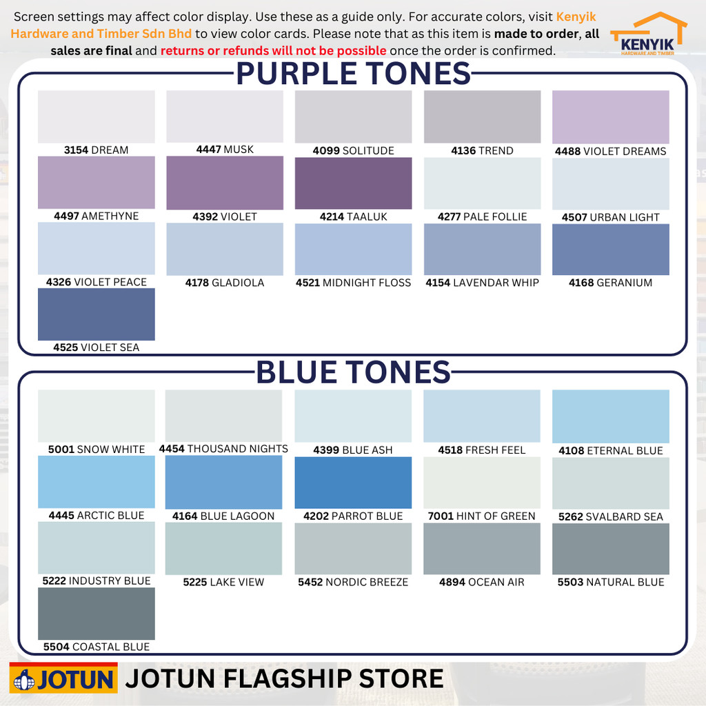 JOTUN 5 Litre Majestic Pure Colour - Super Matt (Interior Paint) (Tak ...