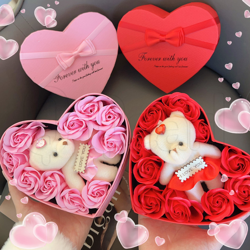 Heart Shape Gift Box for Valentine Day - Surprise for Girlfriend - Soap ...