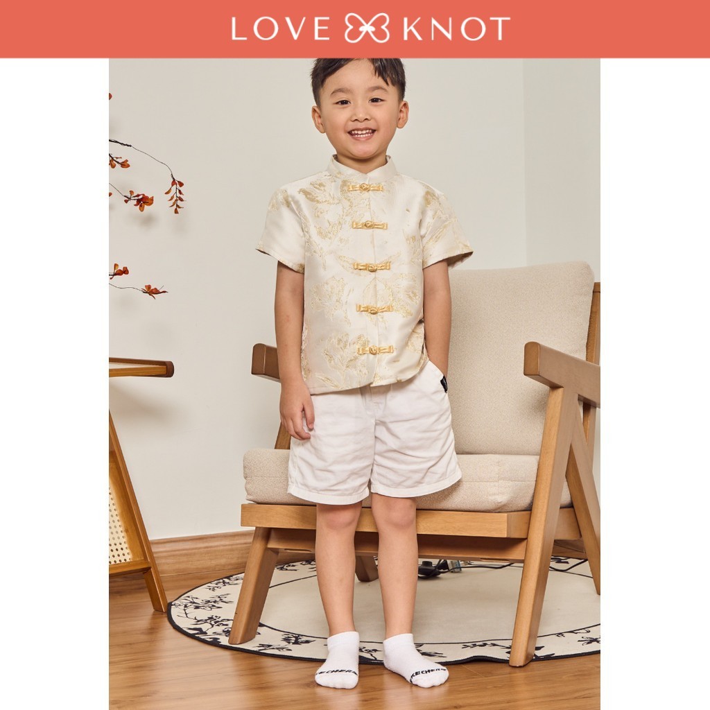 Little Yu 玉 Boy's Jacquard Samfu Top (Yellow) | Shopee Malaysia