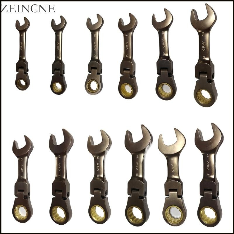 Zein Ratchet Wrench Flexible Head Double Joint Long Metric Ratcheting ...