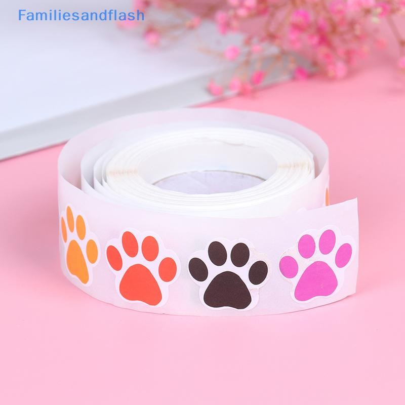 Familiesandflash> 500pcs Colorful Paw Print Stickers Dog cat Paw Labels ...