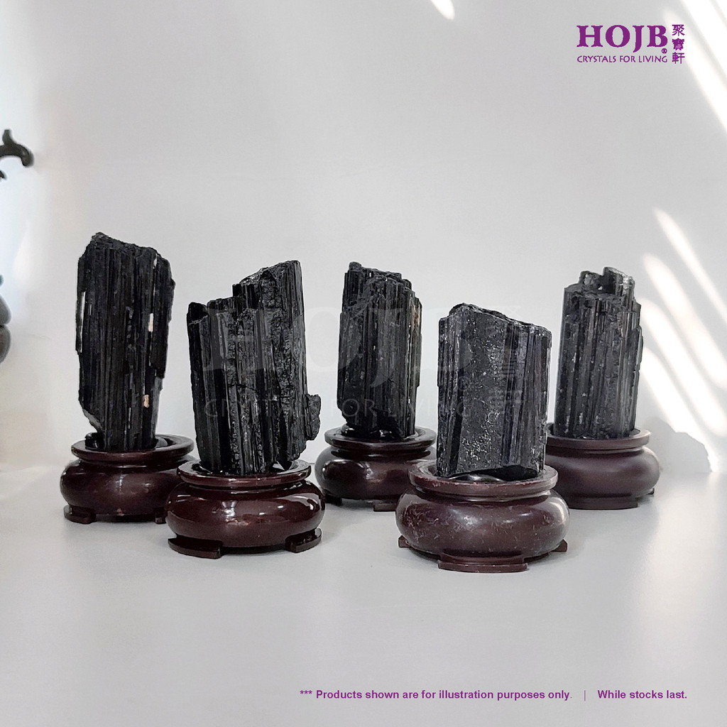 HOJB Brazilian Black Tourmaline Rough Stone Feng Shui Ornament 40-50mm ...