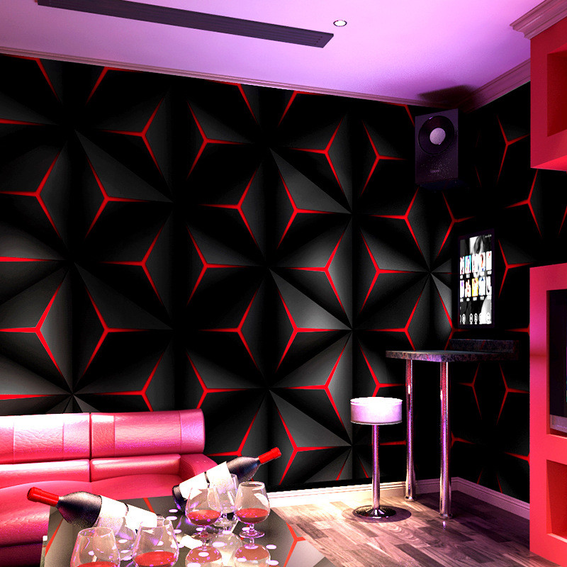 【Free Glue】KTV Wallpaper Karaoke Flash Wall Cloth 3D Reflective Plaid ...