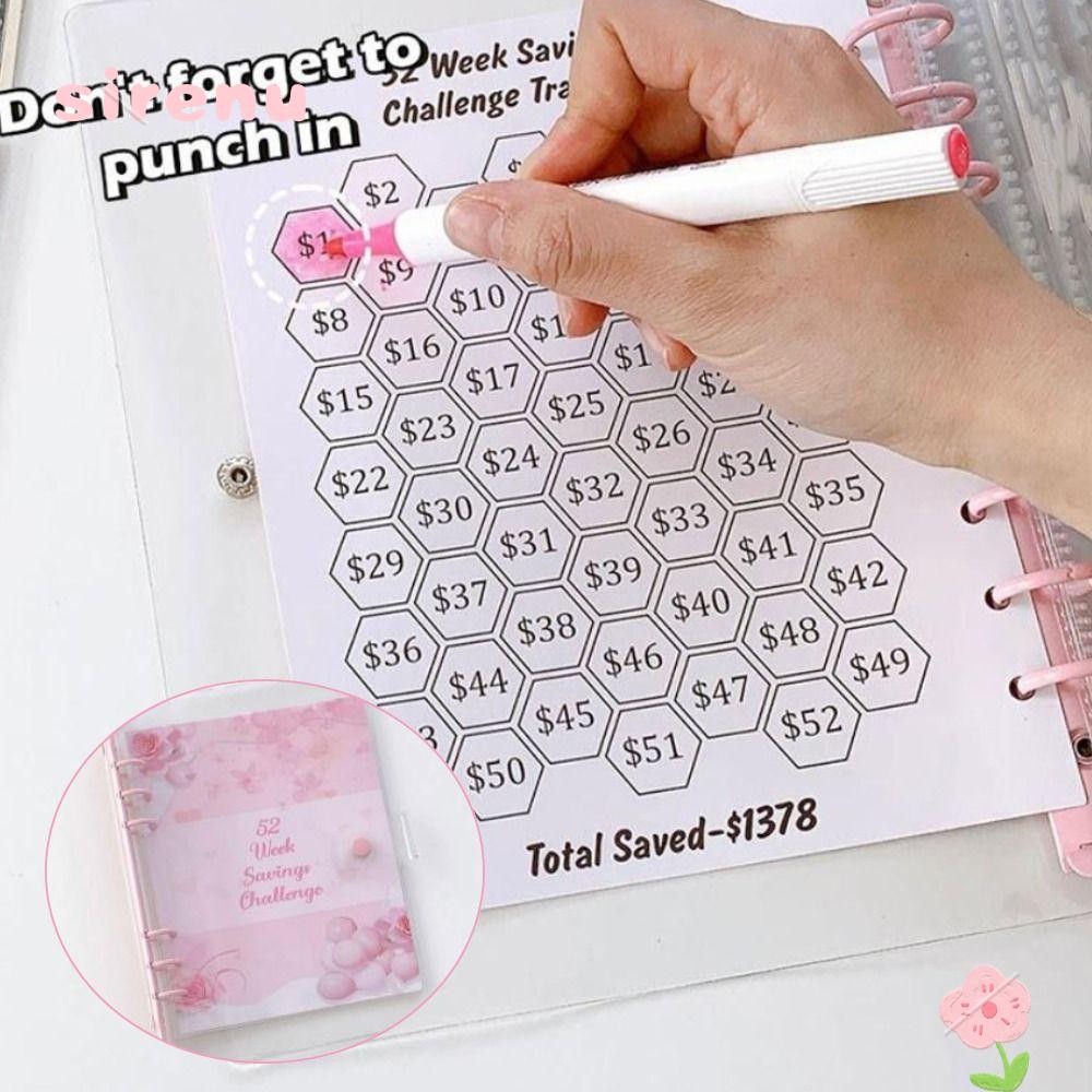 SIRENU Mini Binder Savings Challenge, Reusable PVC 52 Week Savings ...