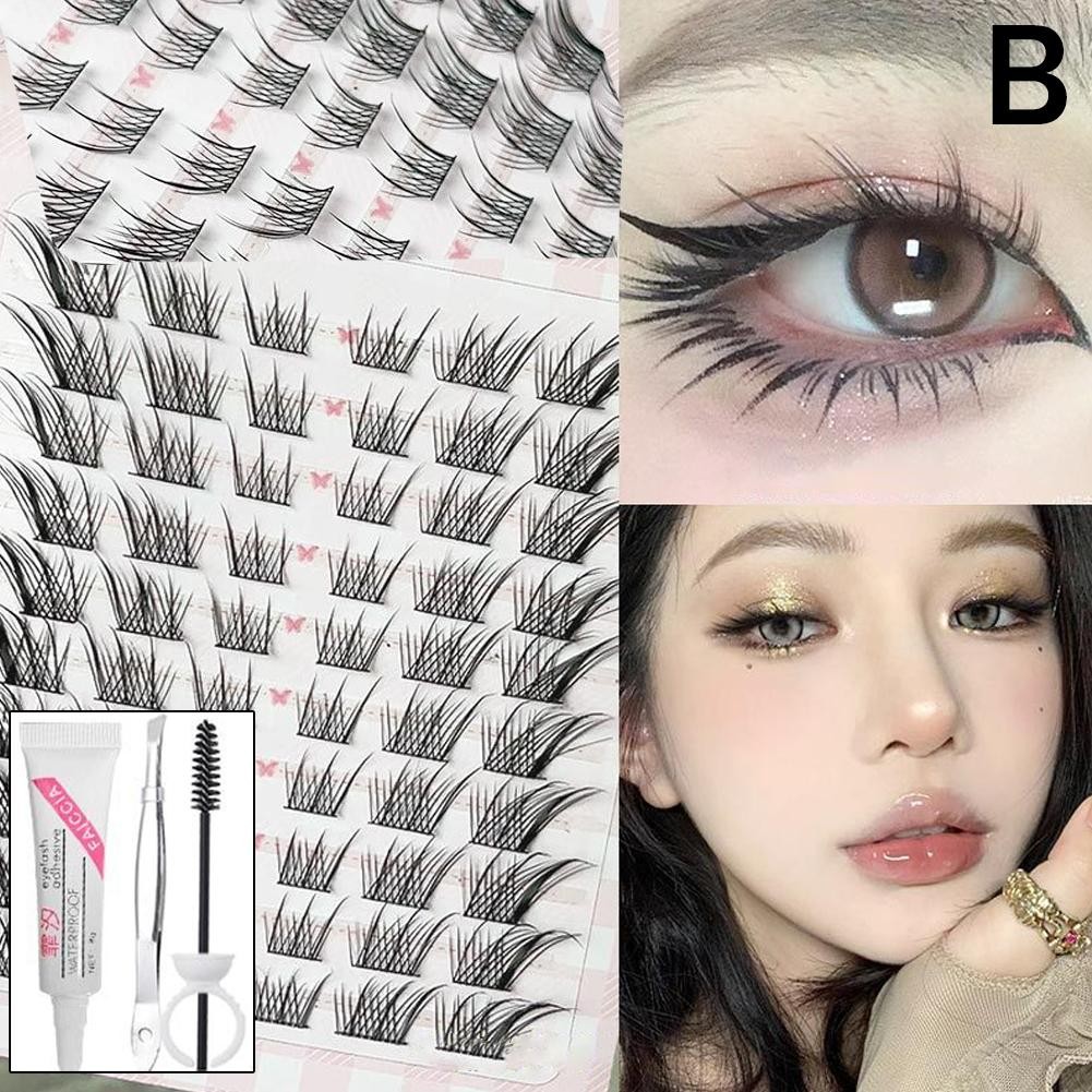 10 Rows Falses Eyelashes Set Large Capacity Thick Natural False Set ...