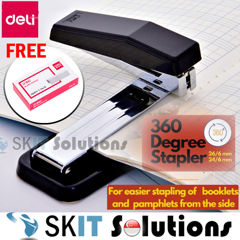 360 Smart Stapler with Staple Refill Swivel Rotating Swing-Arm Seam ...