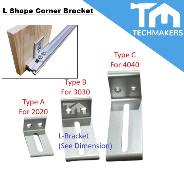 L Shape Corner Bracket L Angle Plate Inner Bracket Aluminium Profile 2020 3030 4040 Right-Angle Joint Connectors