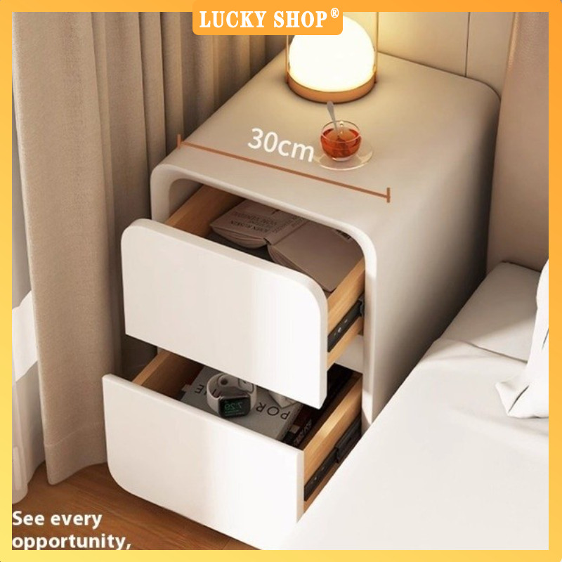 Drawer Cabinet Modern Minimalist Bedside Table Cream Storage Cabinet ...