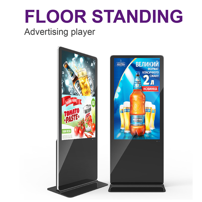 32 43 49 55 inch LCD monitor standing touch screen freestand digital ...