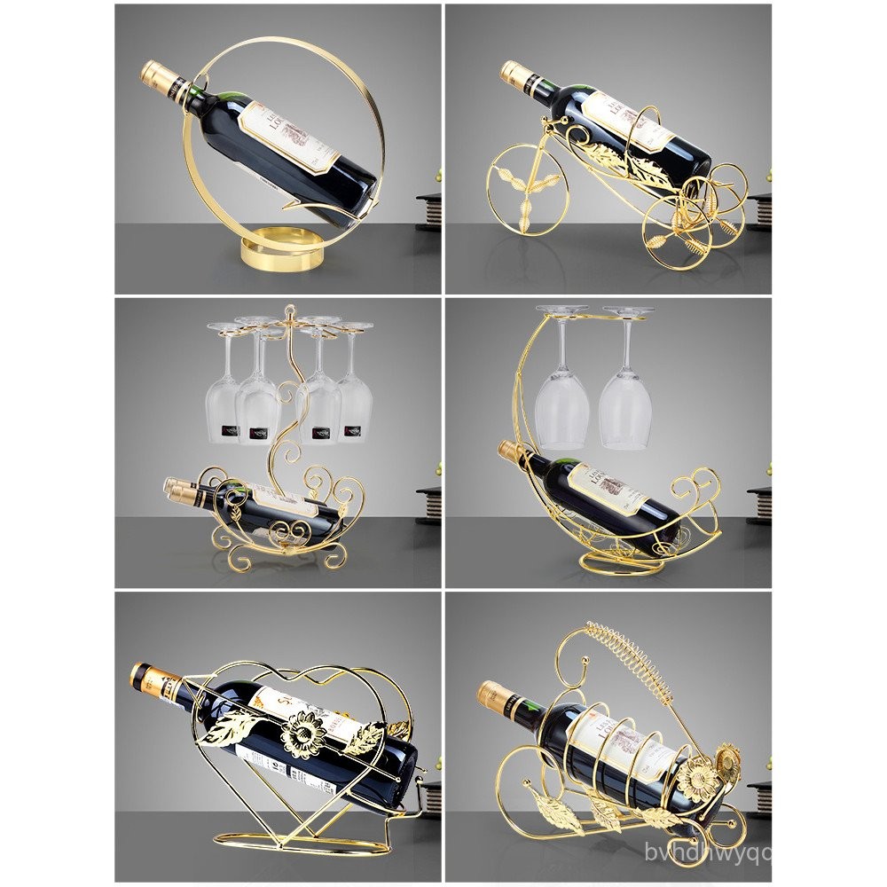 Light Luxury Style Golden Wine Cabinet Decoration Wine Rack Decoration ...