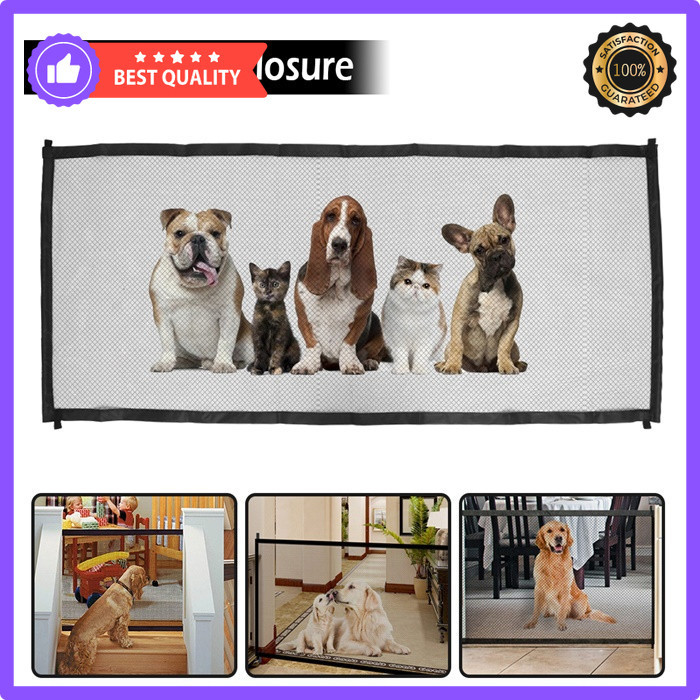 Puppy Cat Home Railing Isolation Safety Gate Portable Folding Mesh Net ...