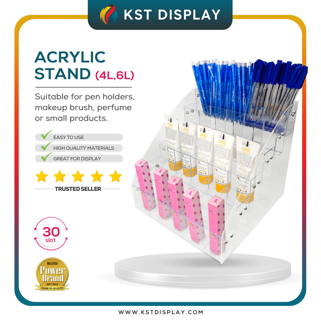 ACRYLIC STAND 6L & 4L/Stationery Store Label Pen/Storage Rack Multi ...