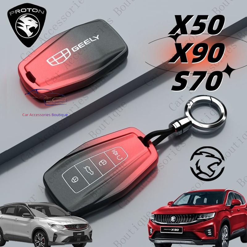 Proton X50/X90/S70 Key Cover 4 Buttons TPU Smart Keychain Kunci Kereta ...
