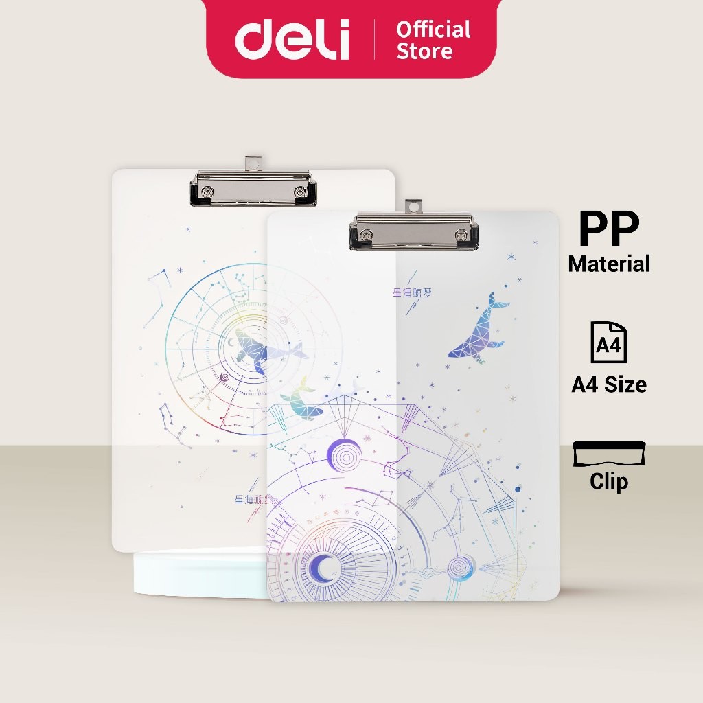 Deli Transparent A4 Clipboard (225x315MM) Paper Clip Board Document ...