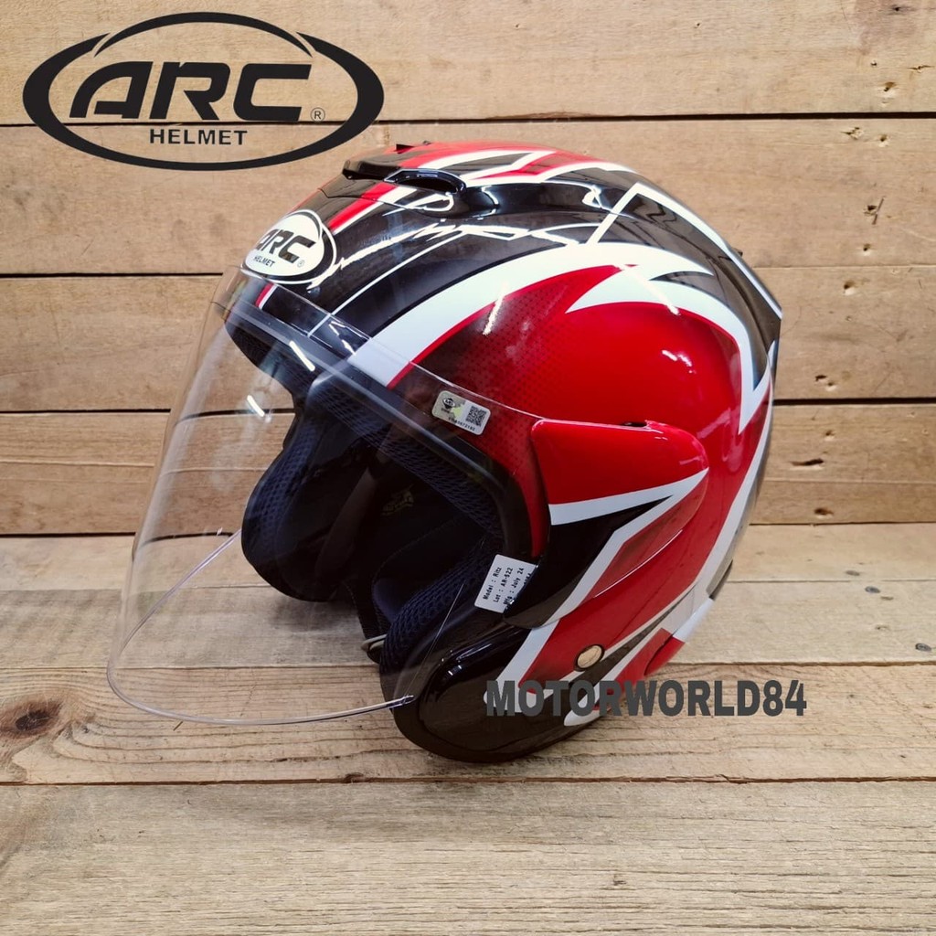 HELMET ARC RITZ FLASH RED AND VISOR SMOKE ORIGINAL GOLD RED | Shopee ...