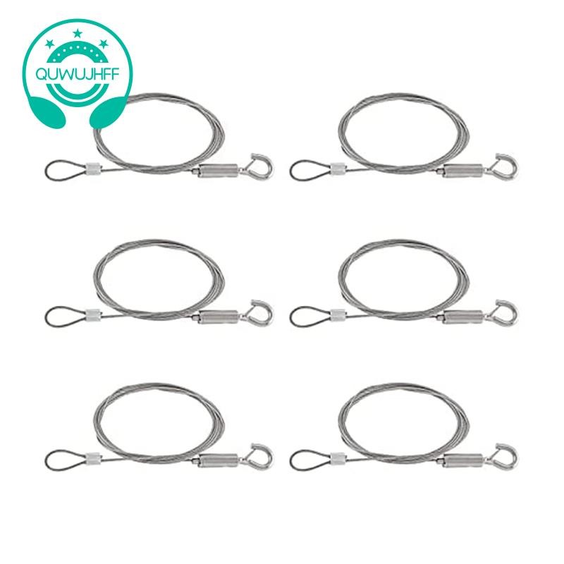 6 PCS Heavy Duty Stainless Steel Wire Rope, 2M Adjustable Picture ...