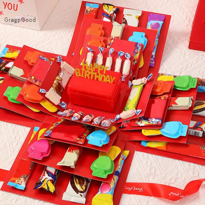 Grapegood Surprise Explosion Box Handmade Assembled Snack Gift Box For ...