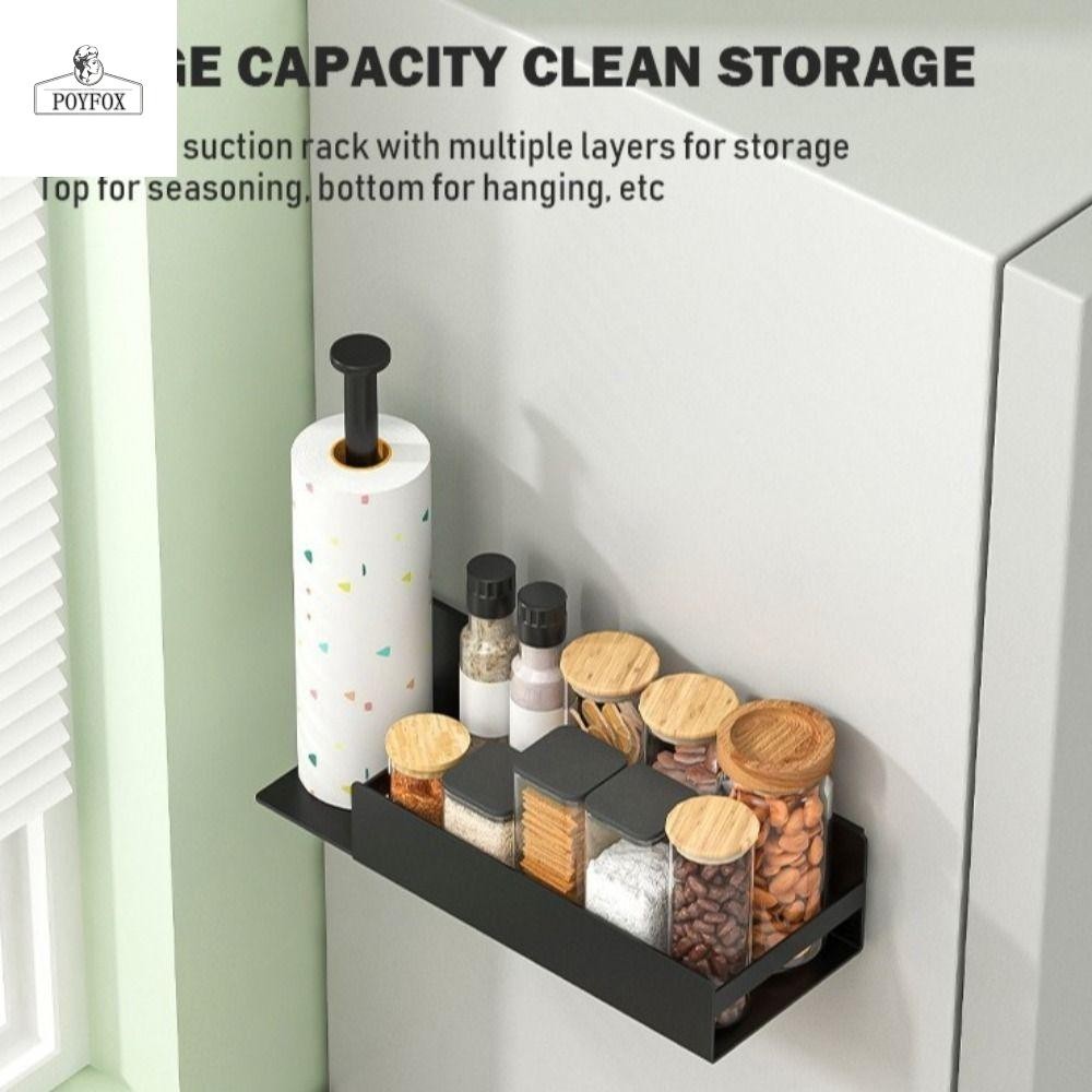 POYFOX Side Hanging Storage Rack, Carbon Steel Spice Storage Rack ...