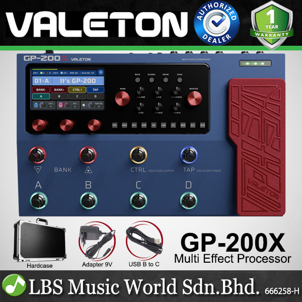 Valeton GP-200X Processore Multieffetto Per Chitarra - Pedale Con Display LCD 4.3'' E 240 Effetti