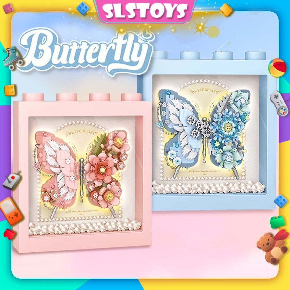 LOZ IDEAS Butterfly Series Frame Board Block Display Gift Decoration ...