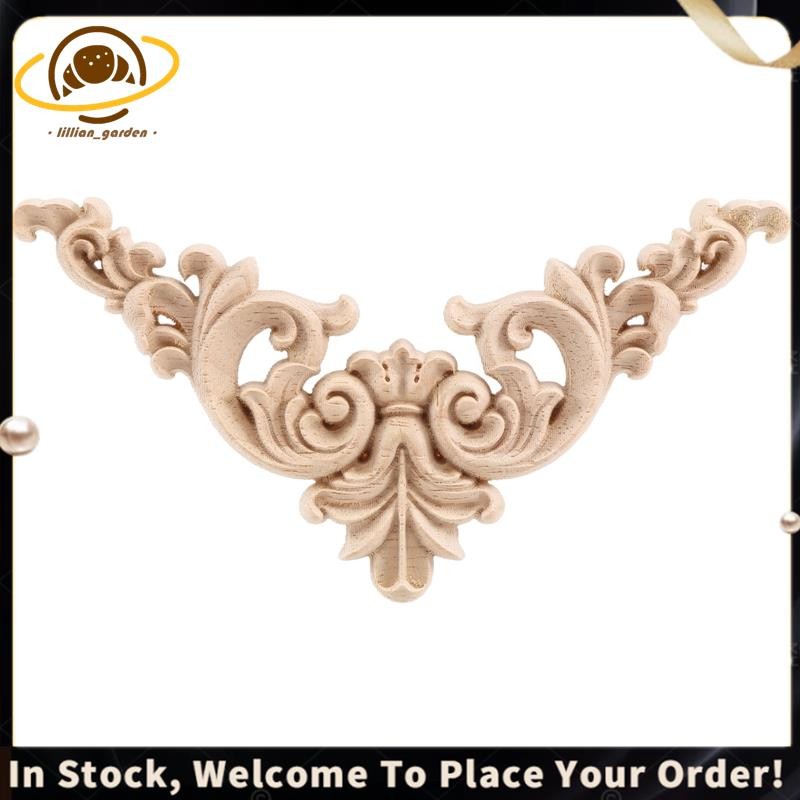 B-Style Unpainted Wood Carved Corner Onlay Applique - Furniture & Home Decor Accent Piece 6 thumbnail image